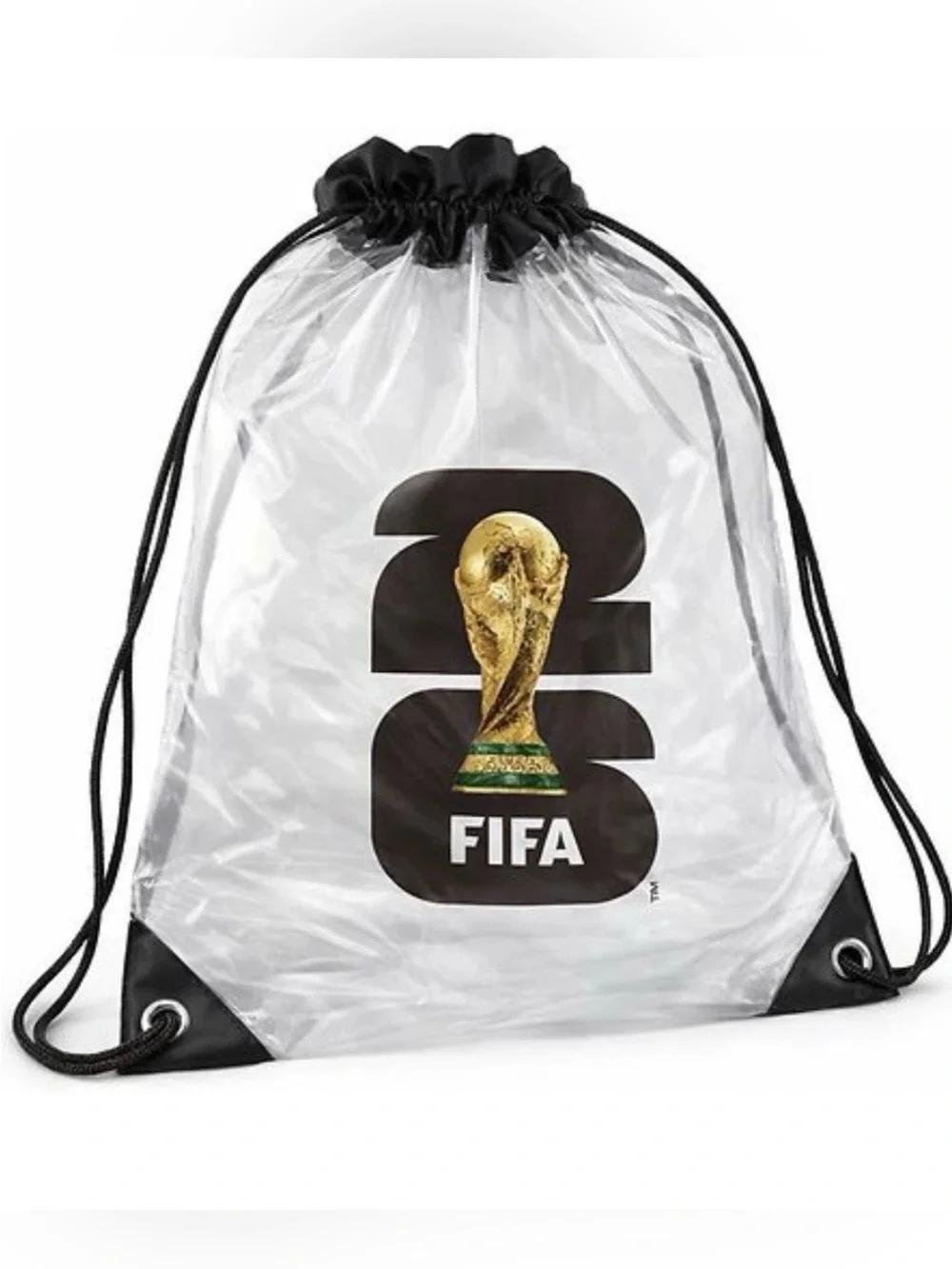 FIFA Clear Drawstring Backpack with Black Accents